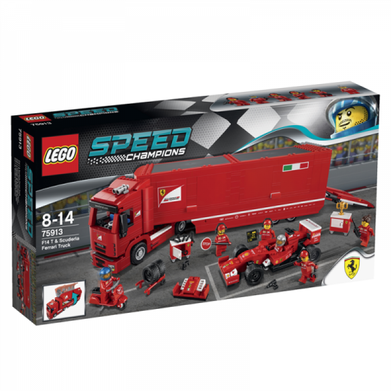 LEGO Speed Champions Kamión pro vůz F14 T týmu Scuderia Ferrari 75913