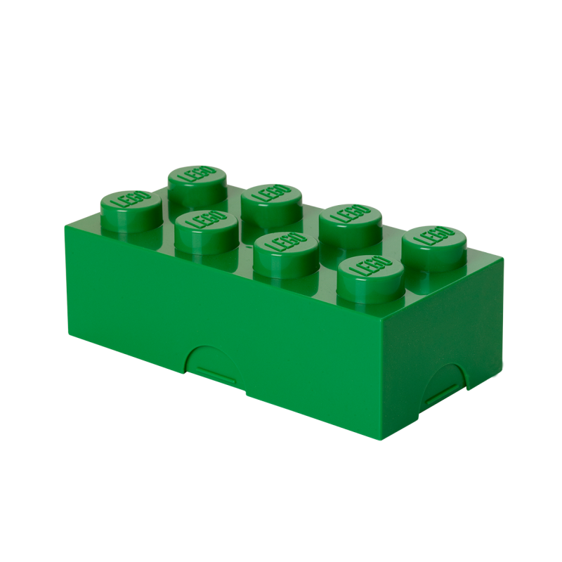 LEGO® box na svačinu 100 x 200 x 75 mm - tmavě zelená