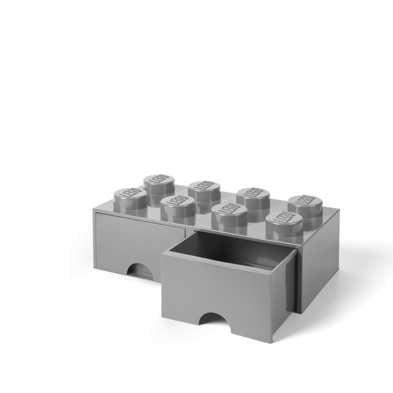 LEGO úložný box 8 s šuplíky šedá