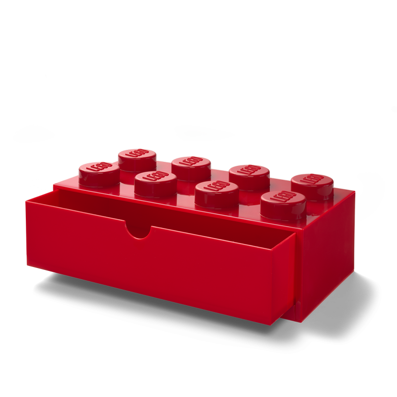 LEGO® stolní box 8 se zásuvkou - červená