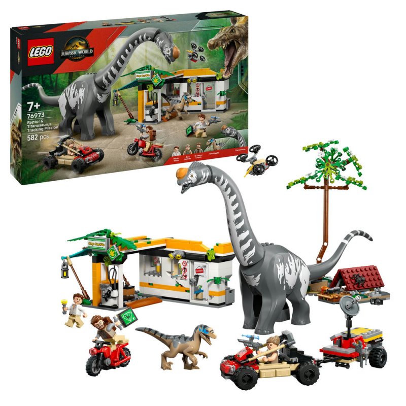 LEGO® Jurassic World™ 76973 Mise na sledování raptora a titanosaura