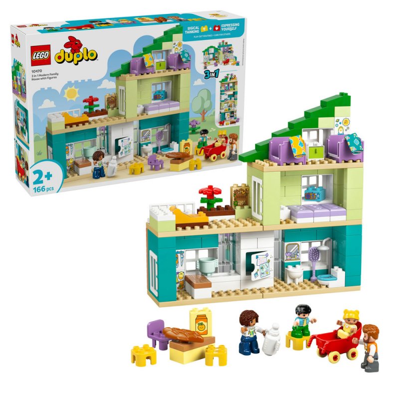 LEGO® DUPLO® 10470 Moderní rodinný dům 3 v 1 s figurkami