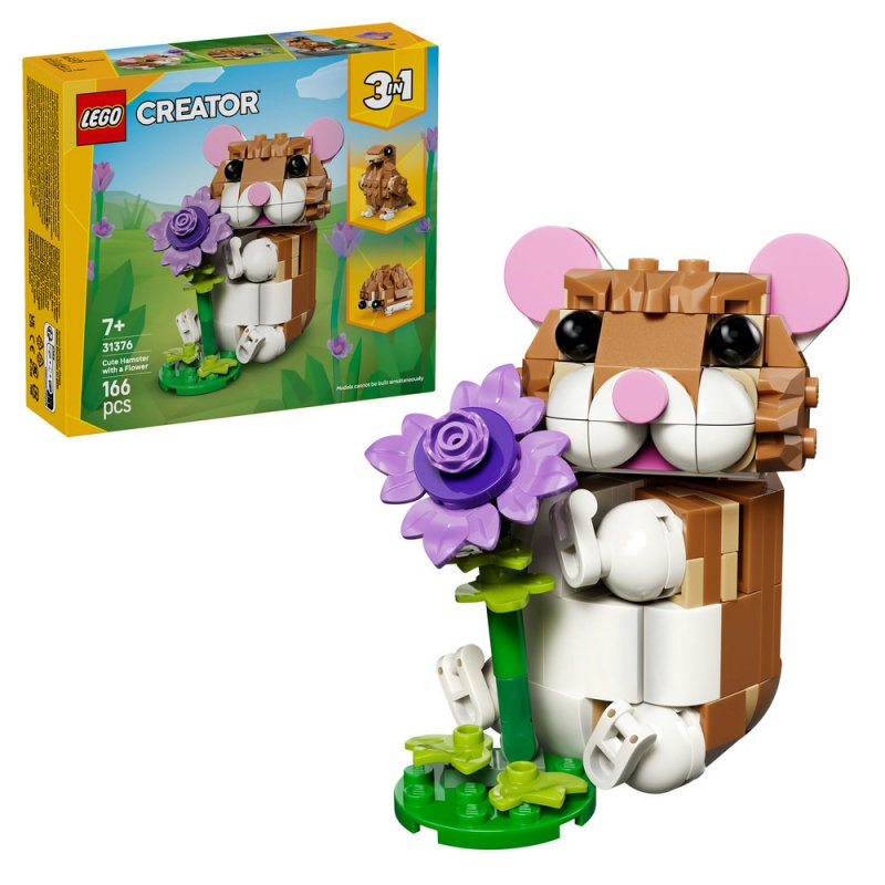 LEGO® Creator 3 v 1 31376 Roztomilý křeček s květinou
