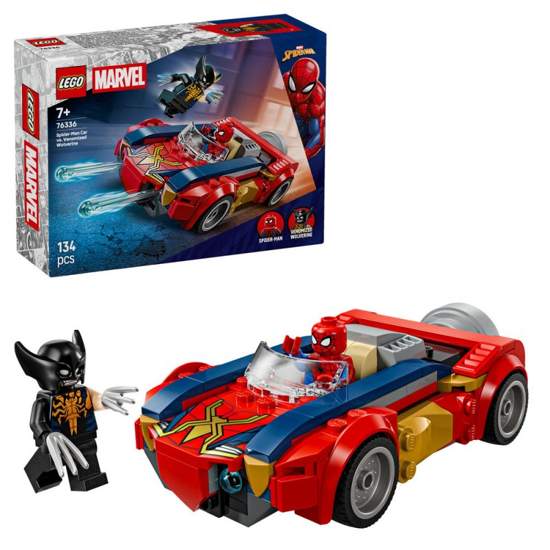 LEGO® ǀ Marvel 76336 Spider-Man a auto vs. venomizovaný Wolverine
