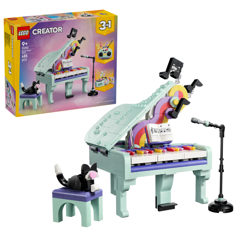 LEGO® Creator 3 v 1 31392 Hudební dekorace: Klavír s kočkou