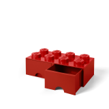 LEGO® úložný box 8 s šuplíky červená