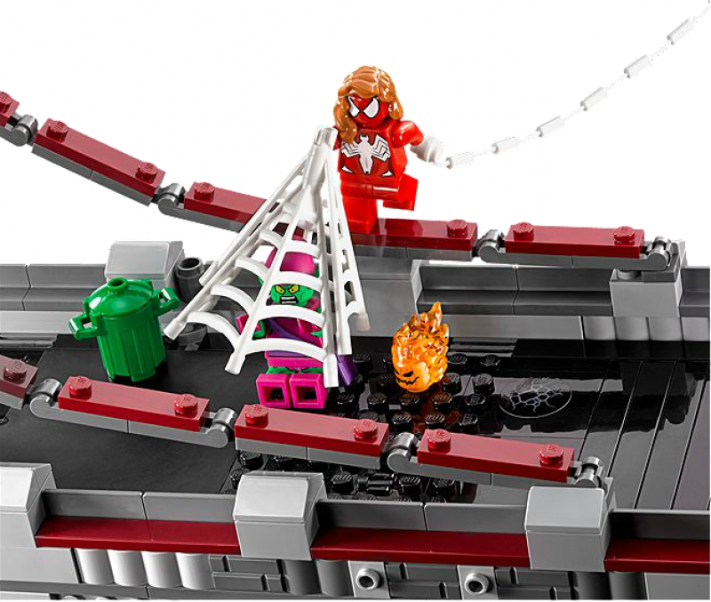 LEGO Super Heroes Spiderman: Úžasný souboj pavoučích válečníků na mostě 76057