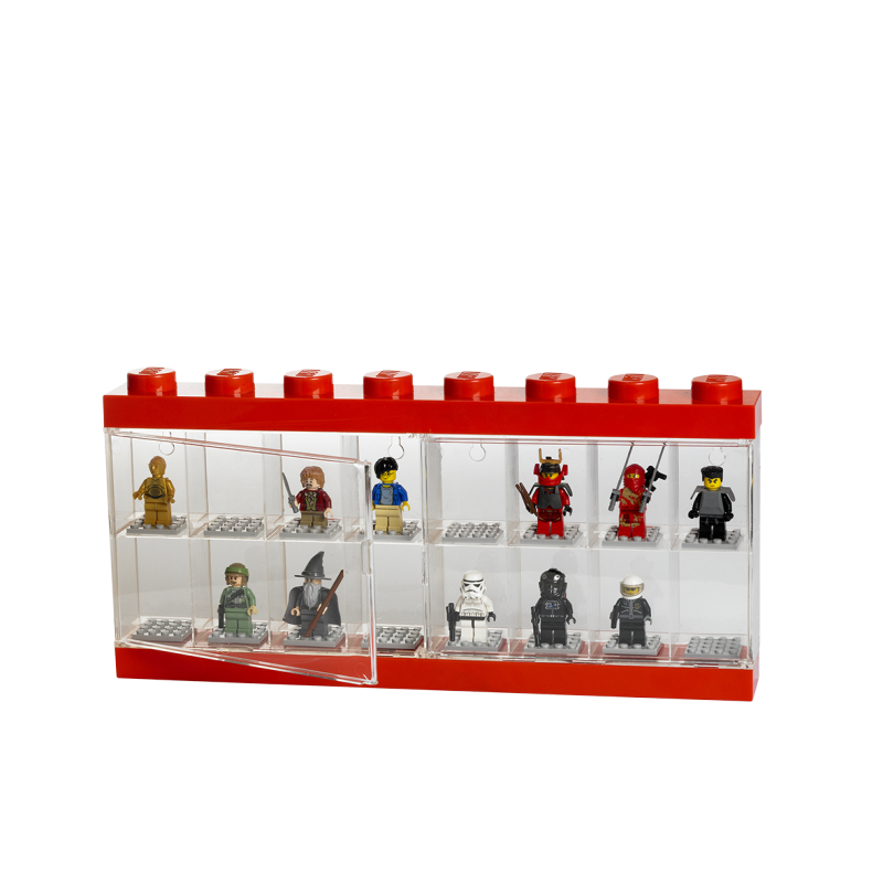 LEGO® sběratelská skříňka na 16 minifigurek - červená