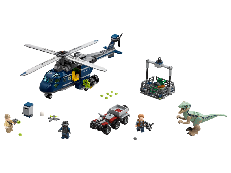 LEGO Jurassic World Pronásledování Bluea helikoptérou 75928