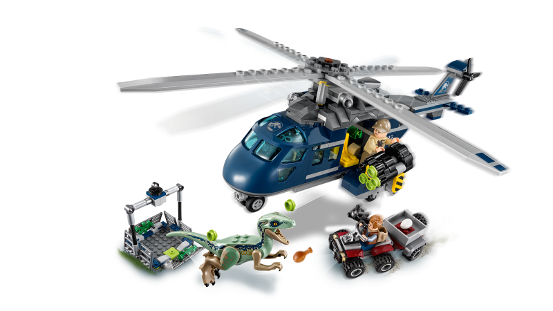 LEGO Jurassic World Pronásledování Bluea helikoptérou 75928