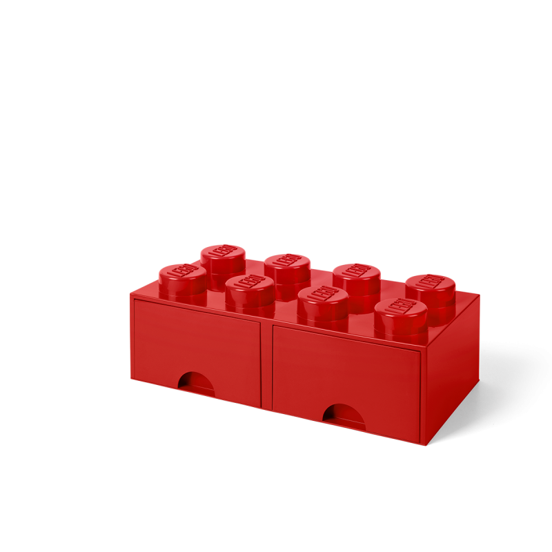 LEGO® úložný box 8 s šuplíky červená