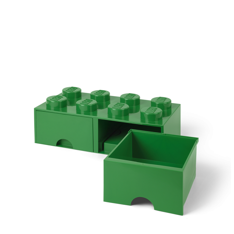 LEGO® úložný box 8 s šuplíky tmavě zelená