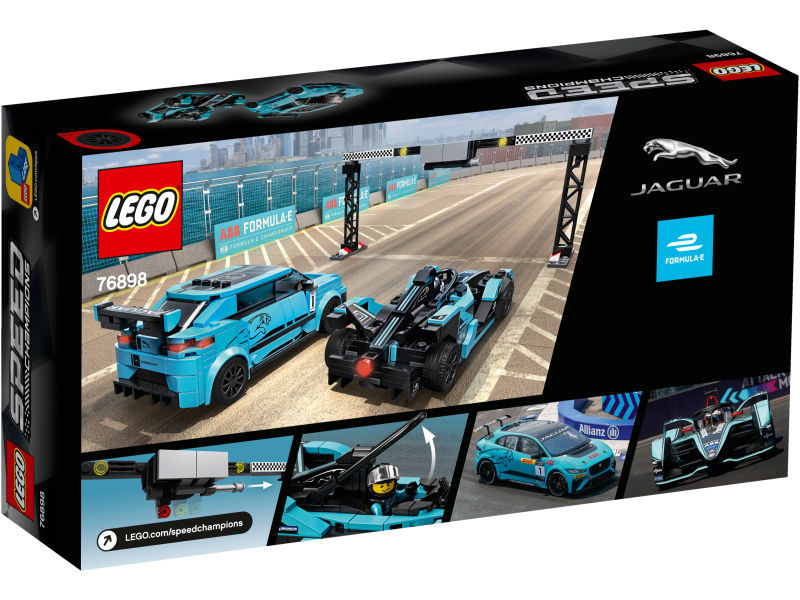 LEGO Speed Champions Formula E Panasonic Jaguar Racing GEN2 car & Jaguar I-PACE eTROPHY 76898