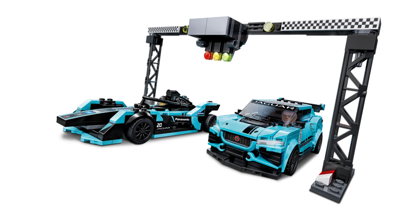 LEGO Speed Champions Formula E Panasonic Jaguar Racing GEN2 car & Jaguar I-PACE eTROPHY 76898