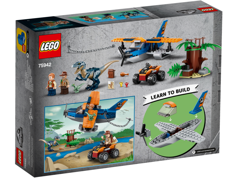 LEGO Jurassic World Velociraptor: Záchranná mise s dvouplošníkem 75942