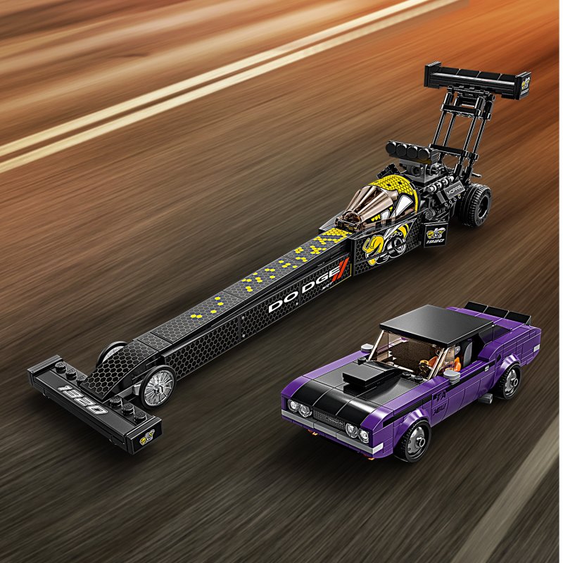 LEGO® Speed Champions 76904 Mopar Dodge//SRT Top Fuel Dragster a 1970 Dodge Challenger T/A