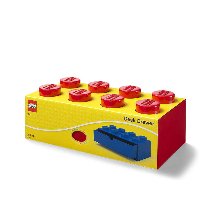 LEGO® stolní box 8 se zásuvkou - červená