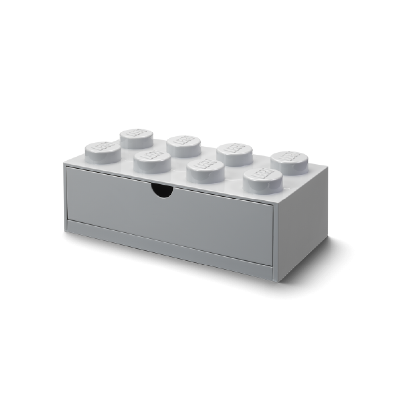 LEGO® stolní box 8 se zásuvkou - šedá