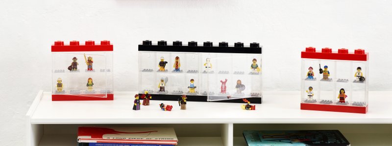 LEGO® sběratelská skříňka na 16 minifigurek - šedá