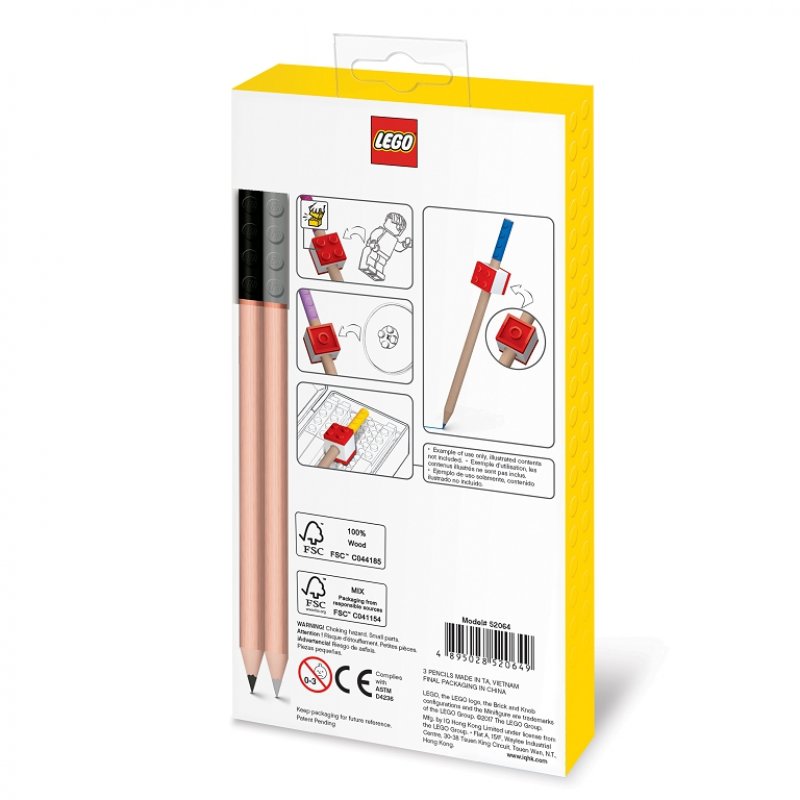 LEGO® Pastelky, mix barev - 12 ks s LEGO klipem