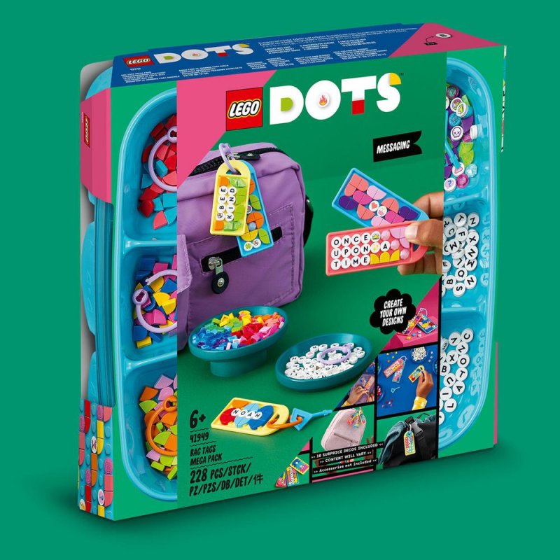 LEGO® DOTS 41949 Mega balení ozdob na tašku – zábavné vzkazy