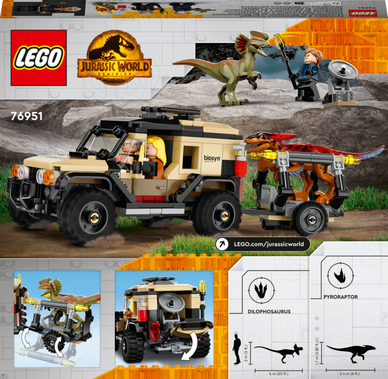 LEGO® Jurassic World™ 76951 Přeprava pyroraptora a dilophosaura