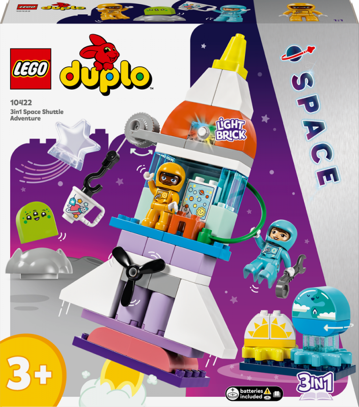 LEGO® DUPLO® 10422 Vesmírné dobrodružství s raketoplánem 3 v 1