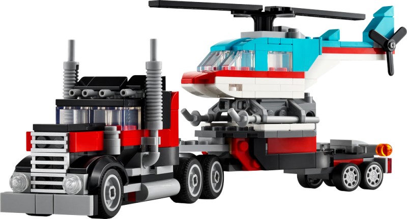 LEGO® Creator 31146 Náklaďák s plochou korbou a helikoptéra