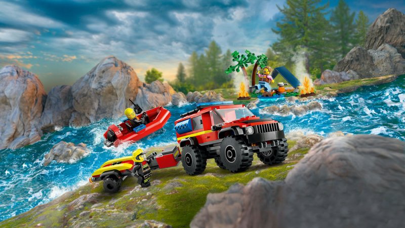 LEGO® City 60412 Hasičský vůz 4x4 a záchranný člun