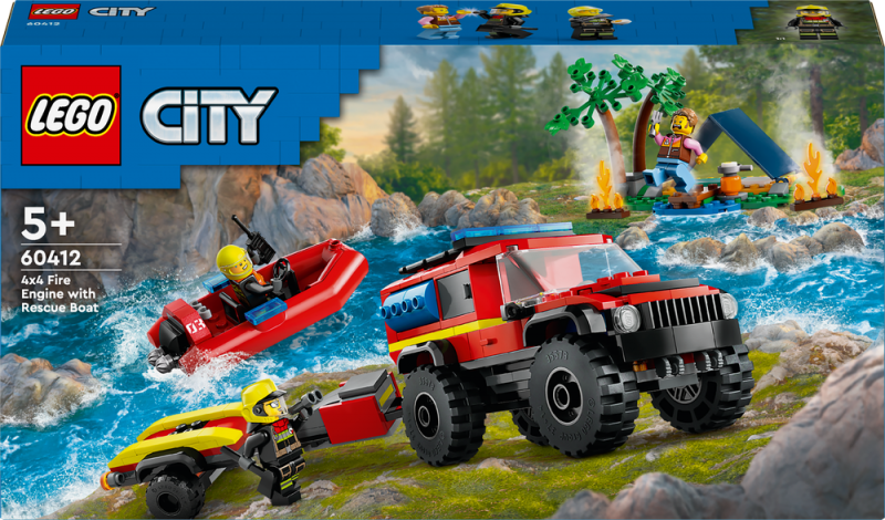 LEGO® City 60412 Hasičský vůz 4x4 a záchranný člun