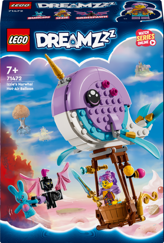 LEGO® DREAMZzz™ 71472 Izzie a její horkovzdušný balón ​ve tvaru narvala