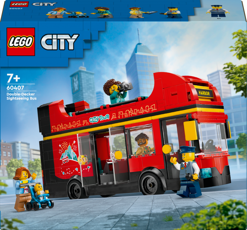 LEGO® City 60407 Červený dvoupodlažní vyhlídkový autobus