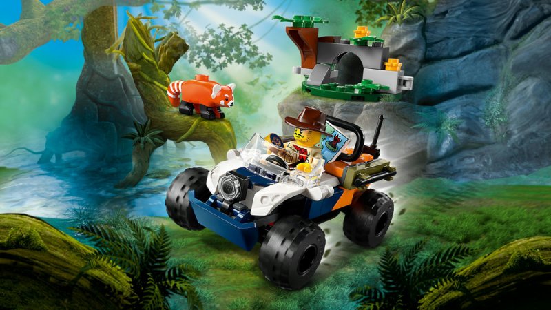 LEGO® City 60424 Čtyřkolka na průzkum džungle – mise panda červená