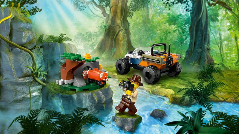 LEGO® City 60424 Čtyřkolka na průzkum džungle – mise panda červená