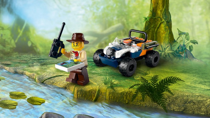 LEGO® City 60424 Čtyřkolka na průzkum džungle – mise panda červená