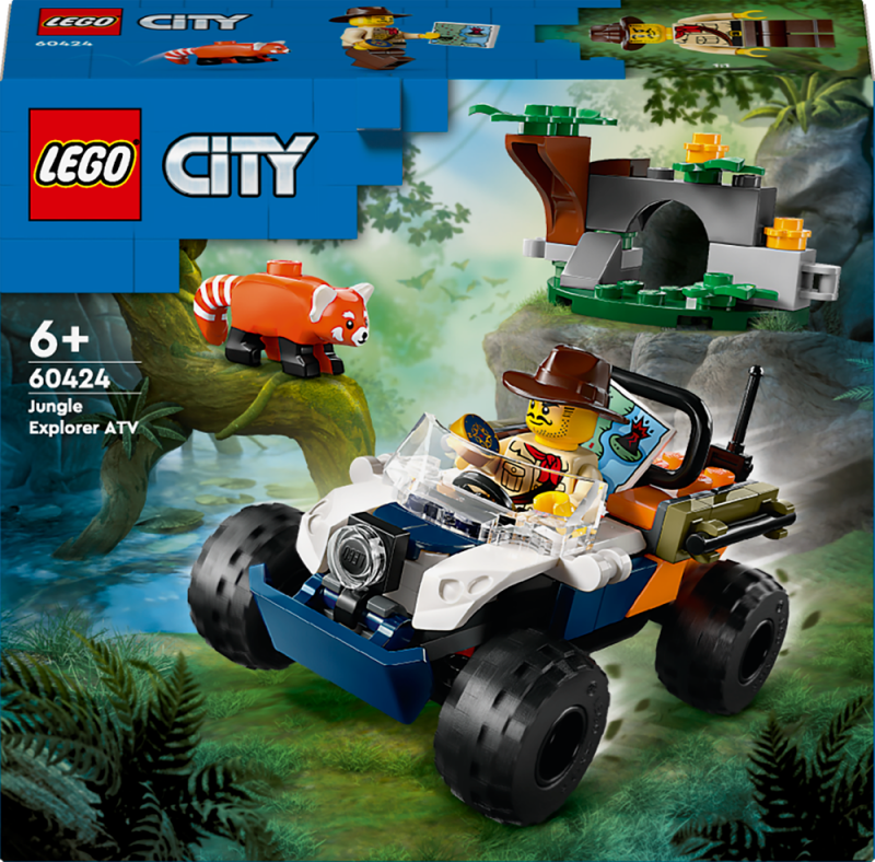 LEGO® City 60424 Čtyřkolka na průzkum džungle – mise panda červená
