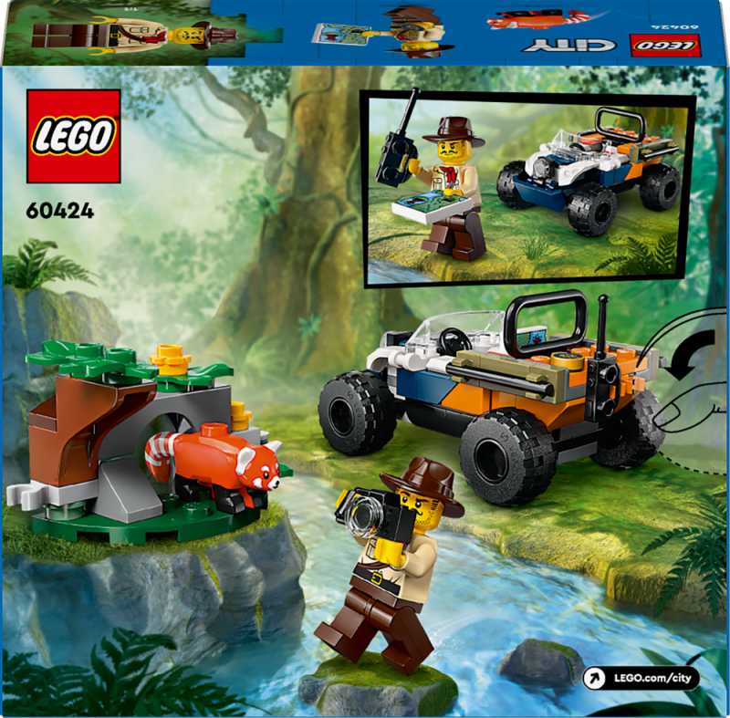 LEGO® City 60424 Čtyřkolka na průzkum džungle – mise panda červená