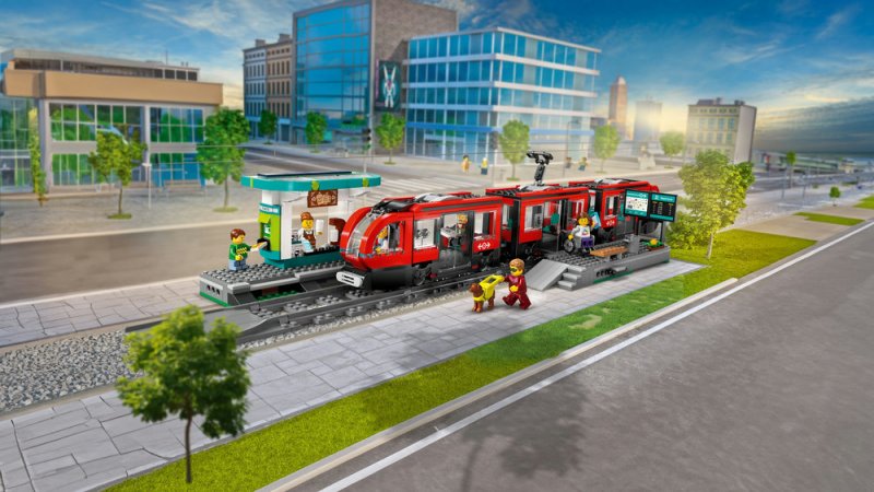 LEGO® City 60423 Tramvaj a zastávka v centru města