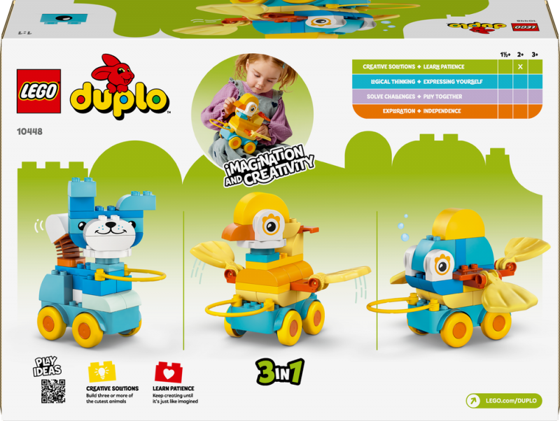 LEGO® DUPLO® 10448 3 v 1: Zvířátka na kolečkách