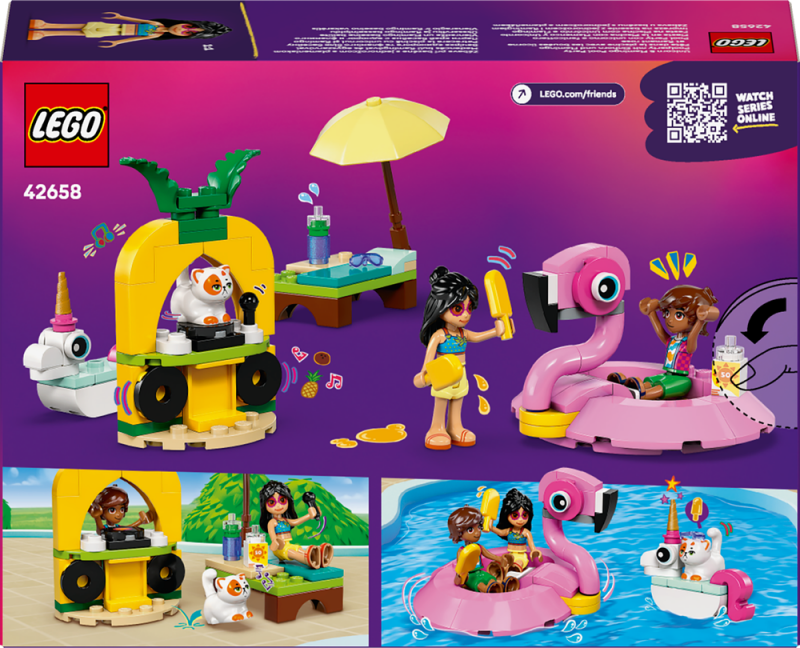 LEGO® Friends 42658 Zábava u bazénu s jednorožcem a plameňákem