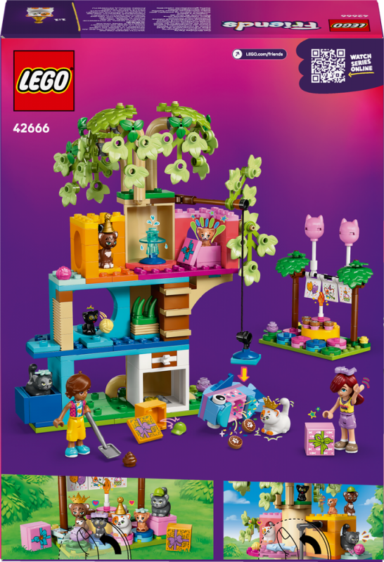 LEGO® Friends 42666 Kočičí narozeninová oslava a dům na stromě