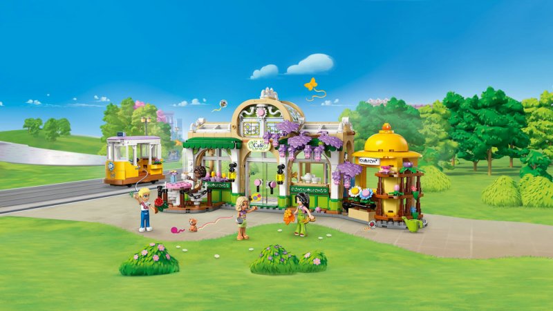 LEGO® Friends 42671 Kavárna plná rostlin a květinářství