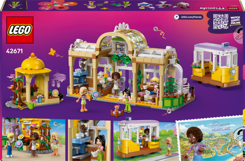 LEGO® Friends 42671 Kavárna plná rostlin a květinářství