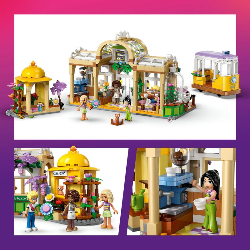 LEGO® Friends 42671 Kavárna plná rostlin a květinářství