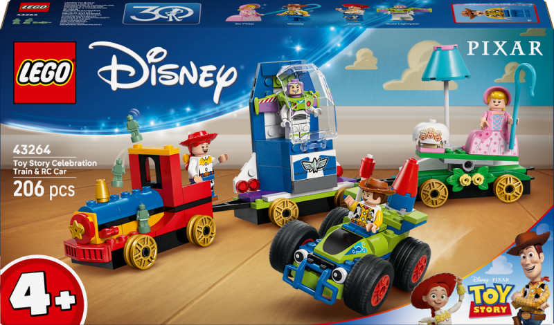LEGO® │ Disney 43264 Slavnostní vláček a Autíčko z Příběhu hraček