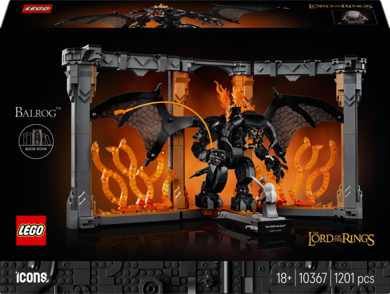 LEGO® Icons 10367 Knižní zarážka: Pán prstenů – Balrog™