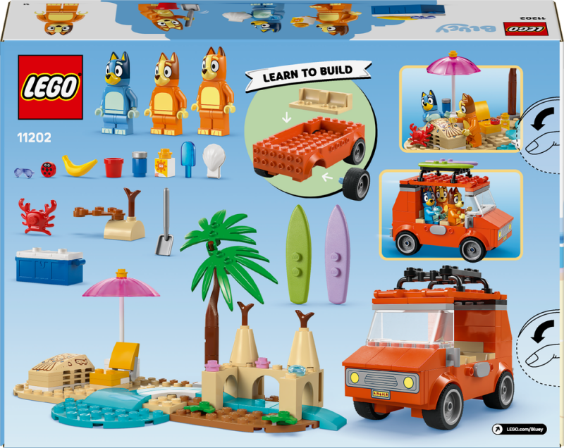 LEGO® Bluey 11202 Bluey a rodinný výlet autem na pláž