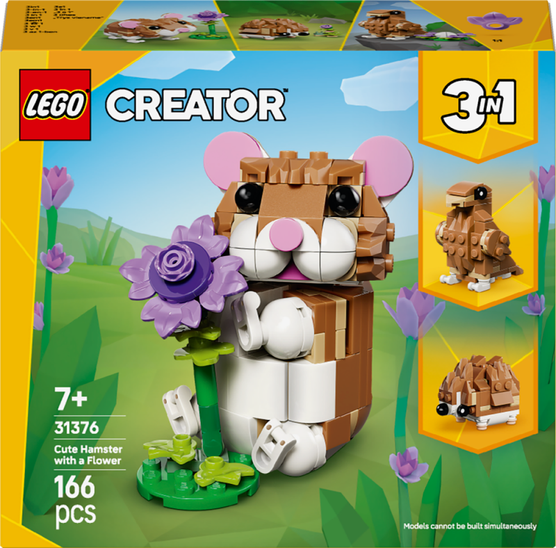 LEGO® Creator 3 v 1 31376 Roztomilý křeček s květinou