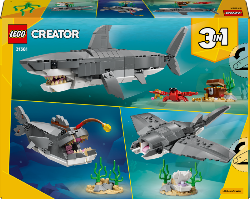 LEGO® Creator 3 v 1 31381 Divoký žralok a truhla s pokladem