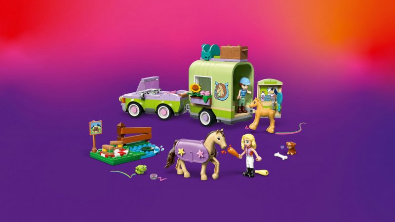 LEGO® Friends 42695 Přívěs s koněm a hříbětem
